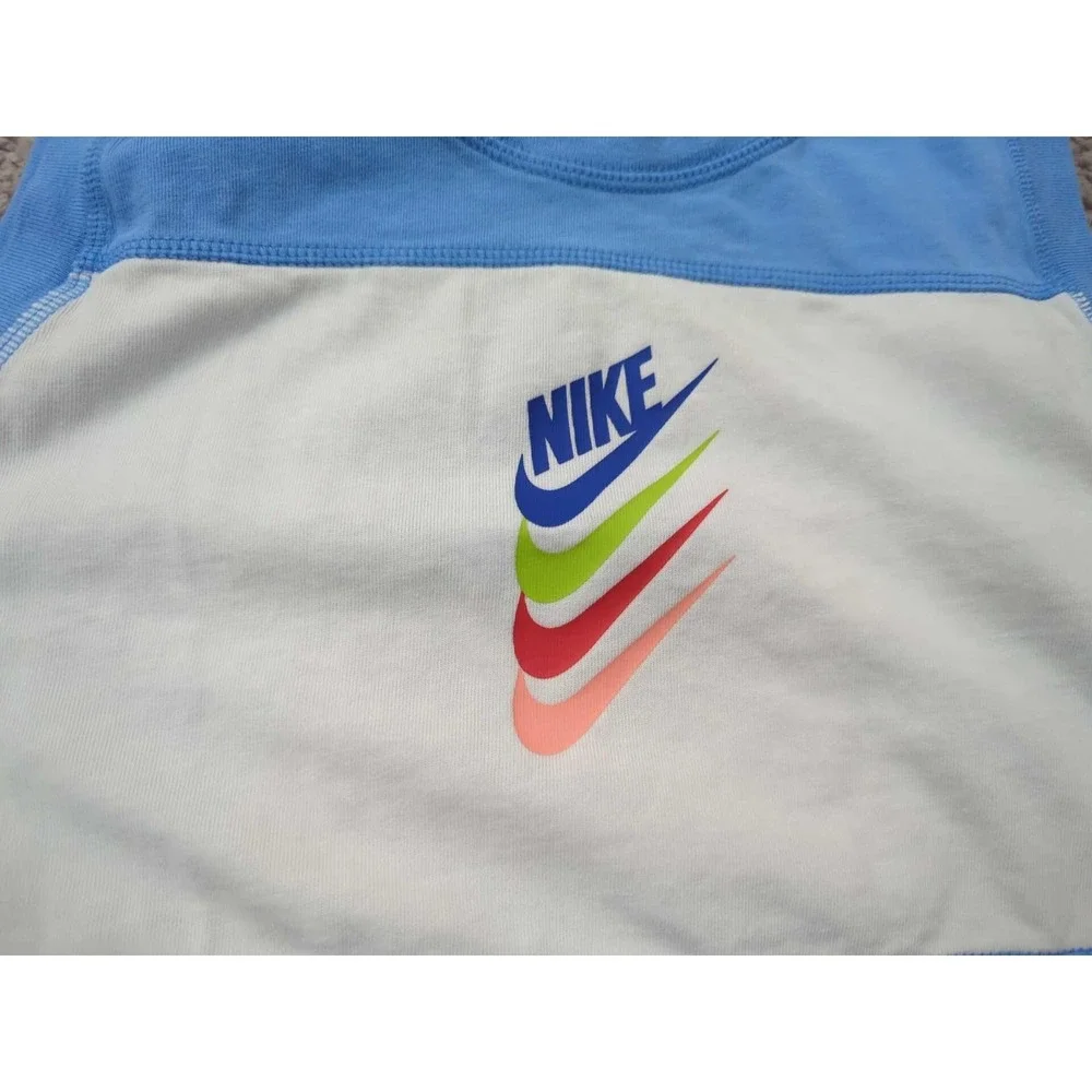 Nike Sportswear DNA Tank Top Womens L Colorway Blue White‎ Stack Swoosh Athletic